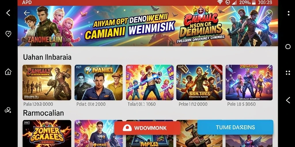 Tampilan antarmuka RINDUSLOT yang menarik dan mudah digunakan.